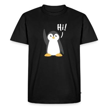 oiseau marin Hi Winter Seabird Penguin - T-shirt Premium bio Homme - noir - Devant - Nico (187cm)