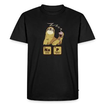 Slothy Napping Nap Slow Chilling Sloth - Men's Premium Organic T-Shirt - black - Front - Nico (187cm)