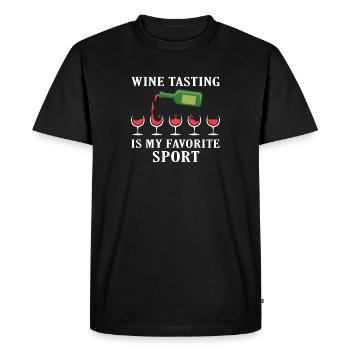La dégustation de vins est mon vin préféré - T-shirt Premium bio Homme - noir - Devant - Nico (187cm)