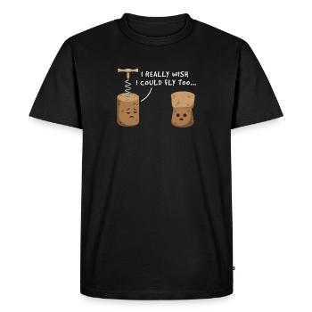 J’aimerais vraiment pouvoir voler aussi du vin - T-shirt Premium bio Homme - noir - Devant - Nico (187cm)