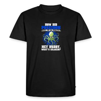 Poséidon salue la mythologie du monstre marin - T-shirt Premium bio Homme - noir - Devant - Nico (187cm)