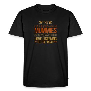 Les momies adorent écouter la mythologie de l’emballage - T-shirt Premium bio Homme - noir - Devant - Nico (187cm)