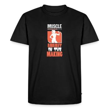 Funny Fitness Gym Pump Muscle Mom In The Herst - Men's Premium Organic T-Shirt - black - Front - Nico (187cm)