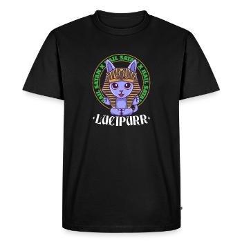 Hiéroglyphes Mythologie Lucipurr - T-shirt Premium bio Homme - noir - Devant - Nico (187cm)