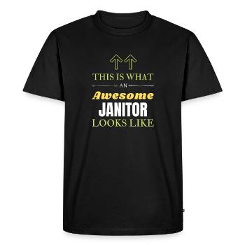 Voici à quoi ressemble un concierge génial - T-shirt Premium bio Homme - noir - Devant - Nico (187cm)