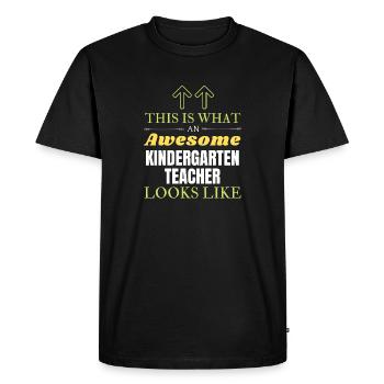 Voici à quoi ressemble un enseignant de maternelle génial - T-shirt Premium bio Homme - noir - Devant - Nico (187cm)