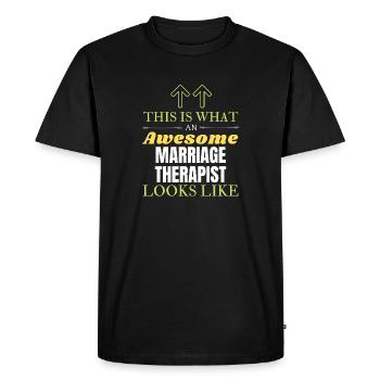 Voici à quoi ressemble un thérapeute conjugal génial L - T-shirt Premium bio Homme - noir - Devant - Nico (187cm)