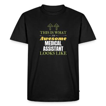 Voici à quoi ressemble un assistant médical génial Li - T-shirt Premium bio Homme - noir - Devant - Nico (187cm)