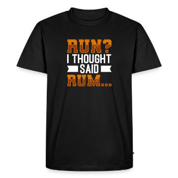 Jogging je pensais dit rhum courir - T-shirt Premium bio Homme - noir - Devant - Nico (187cm)