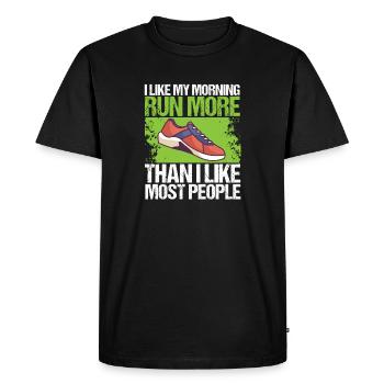 Marathon Like My Morning Run Running - Men's Premium Organic T-Shirt - black - Front - Nico (187cm)
