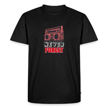 Never Forget Cassette Tape Shirt Retro 80s - Men's Premium Organic T-Shirt - black - Front - Nico (187cm)