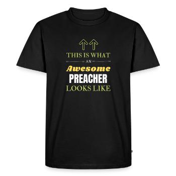 Voici à quoi ressemble un prédicateur génial - T-shirt Premium bio Homme - noir - Devant - Nico (187cm)