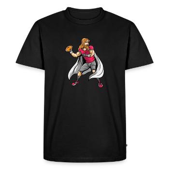Rugby Footballeur Super-héros Football - T-shirt Premium bio Homme - noir - Devant - Nico (187cm)