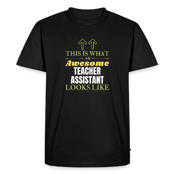 This is What an Awesome Teacher Assistant Looks Li - Men's Premium Organic T-Shirt - black - Front - Nico (187cm)