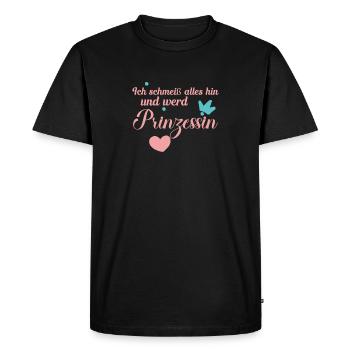 Je vais tout jeter et devenir une princesse - T-shirt Premium bio Homme - noir - Devant - Nico (187cm)