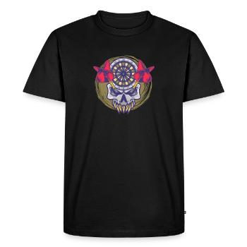 Dart Darted Dartboard Crâne Fléchette - T-shirt Premium bio Homme - noir - Devant - Nico (187cm)