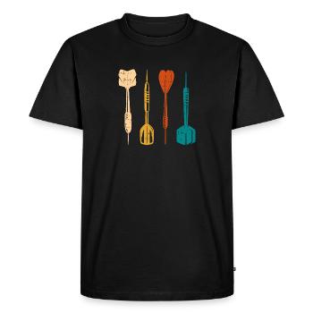 Fléchette Dart rétro vintage - T-shirt Premium bio Homme - noir - Devant - Nico (187cm)