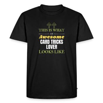 Voici à quoi ressemble un amateur de tours de cartes génial li - T-shirt Premium bio Homme - noir - Devant - Nico (187cm)