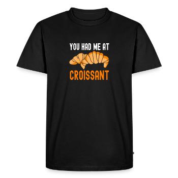 Boulanger, vous m’avez eu à la cuisson des croissants - T-shirt Premium bio Homme - noir - Devant - Nico (187cm)