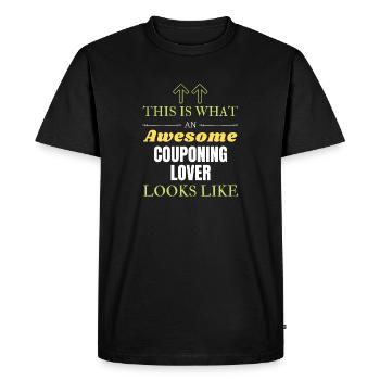 This is what an awesome Couponing lover looks like - Men's Premium Organic T-Shirt - black - Front - Nico (187cm)