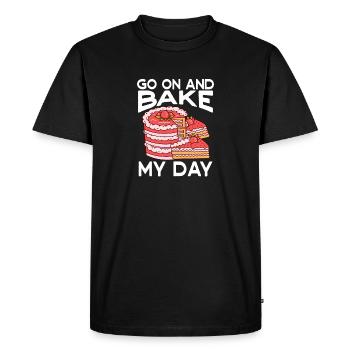 Baker Patissier Bake My Day Baking - Men's Premium Organic T-Shirt - black - Front - Nico (187cm)