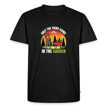 Seuls les durs viennent dans le jardin - T-shirt Premium bio Homme - noir - Devant - Nico (187cm)