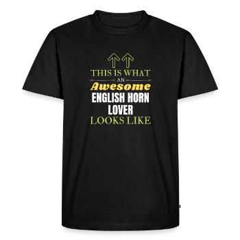 Voici à quoi ressemble un grand amateur de cor anglais l - T-shirt Premium bio Homme - noir - Devant - Nico (187cm)