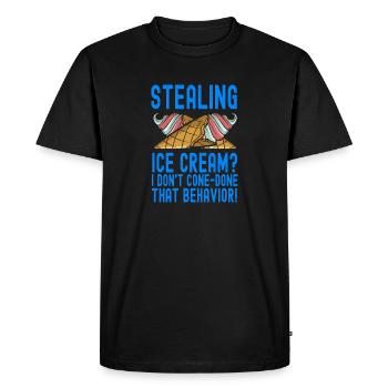 I Don't Cone-done Behavior Gelato Cream - Men's Premium Organic T-Shirt - black - Front - Nico (187cm)