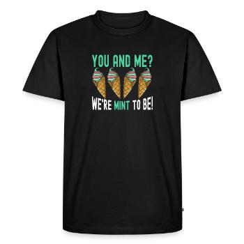Nous sommes à la menthe pour être Sundae Gelato Cream - T-shirt Premium bio Homme - noir - Devant - Nico (187cm)