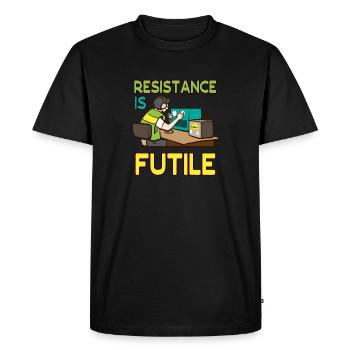 Amateur Resistance Futile Ham Radio - Men's Premium Organic T-Shirt - black - Front - Nico (187cm)