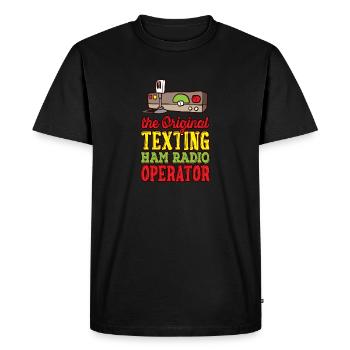 Amateur Radio Original Texting Ham Radio - Men's Premium Organic T-Shirt - black - Front - Nico (187cm)