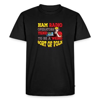 Amateur Weird Sort Of Folk Ham Radio - Men's Premium Organic T-Shirt - black - Front - Nico (187cm)