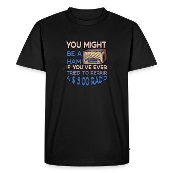 Amateur Tuned Your Amplifier Ham Radio - Men's Premium Organic T-Shirt - black - Front - Nico (187cm)