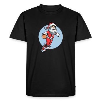 Baller, Noël, Père Noël, Basket-ball - T-shirt Premium bio Homme - noir - Devant - Nico (187cm)
