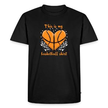 Cette chemise de sport basketball - T-shirt Premium bio Homme - noir - Devant - Nico (187cm)