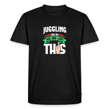 Jongler avec moi, c’est comme - T-shirt Premium bio Homme - noir - Devant - Nico (187cm)