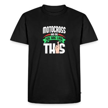 Motocross moi, c’est comme - T-shirt Premium bio Homme - noir - Devant - Nico (187cm)