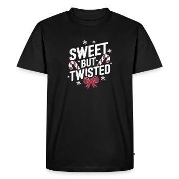 Canne de Noël douce mais tordue drôle Noël - T-shirt Premium bio Homme - noir - Devant - Nico (187cm)