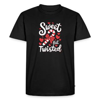 Canne de Noël douce mais tordue drôle Noël - T-shirt Premium bio Homme - noir - Devant - Nico (187cm)