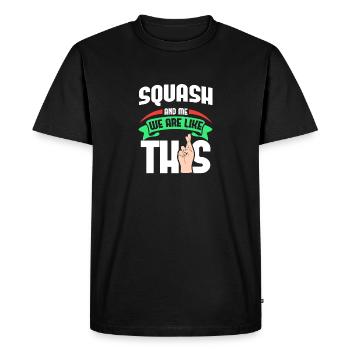 Squash Me sont comme - T-shirt Premium bio Homme - noir - Devant - Nico (187cm)