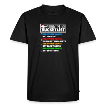 Liste de seaux de Noël Jeux vidéo Noël Gamer - T-shirt Premium bio Homme - noir - Devant - Nico (187cm)