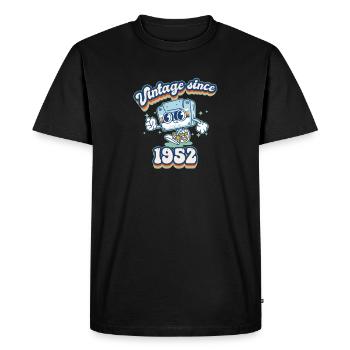 Vintage Since 1952 Cassette classique 73e anniversaire - T-shirt Premium bio Homme - noir - Devant - Nico (187cm)
