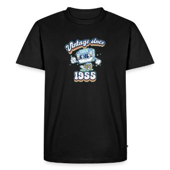 Vintage Depuis 1955 Classique 70ème Anniversaire Rétro - T-shirt Premium bio Homme - noir - Devant - Nico (187cm)