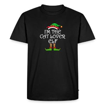I’m The Cat Lover Elf Chemise Assortie Famille - T-shirt Premium bio Homme - noir - Devant - Nico (187cm)