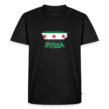 Syria Free Syria Flag Syria map Syrian cities - Men's Premium Organic T-Shirt - black - Front - Nico (187cm)