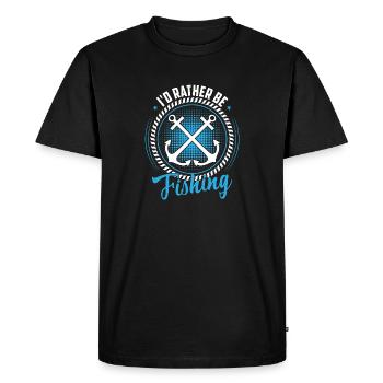 I'd Rather Be Fishing - Men's Premium Organic T-Shirt - black - Front - Nico (187cm)