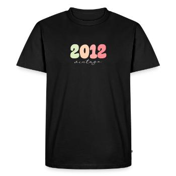 Date de naissance Année de naissance 2012 - T-shirt Premium bio Homme - noir - Devant - Nico (187cm)