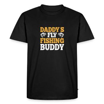 Le compagnon de pêche à la mouche de papa - T-shirt Premium bio Homme - noir - Devant - Nico (187cm)