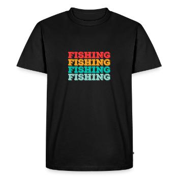 Fishing - Men's Premium Organic T-Shirt - black - Front - Nico (187cm)