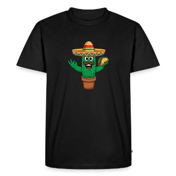 Mexique Maracas Sombrero Hat Tacos Cactus - T-shirt Premium bio Homme - noir - Devant - Nico (187cm)